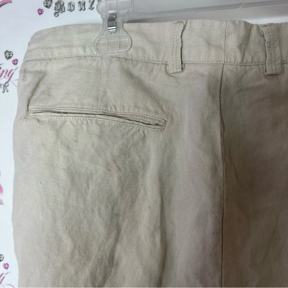 Tommy Bahama pants linen & silk flowy beach style Tan Chinos Relaxed Fit comfy